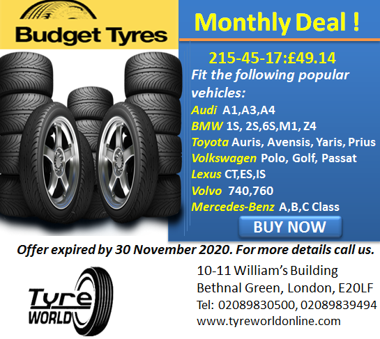 Budget Tyre offer for 215-45-17