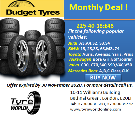 Budget Tyre Deal for 225-40-18